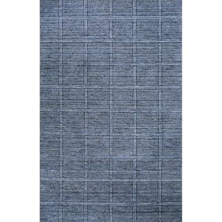 Loft Denim Blue Hand-Loomed Wool Rug (3'6" x 5'6")