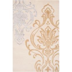 Hand-tufted Tan Eurydice Damask Design Wool Rug (9' x 13')