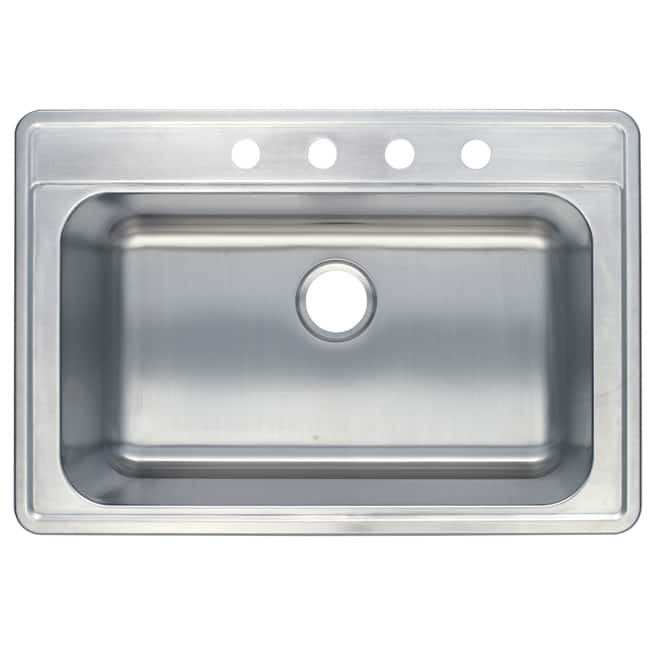 Stainless Steel 33-inch Self-rimming Surface Mount Kitchen Sink