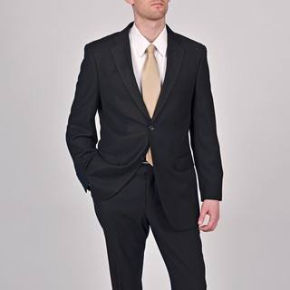 Caravelli Italy Men's Black Pinstripe Suit