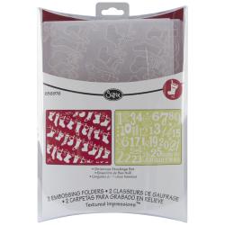 Sizzix 'Christmas Stockings' Textured Impressions Embossing Folders (Pack of 2)