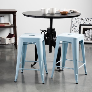 Tabouret 24-inch Blue Counter Stool (Set of 2)