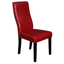 Livorna Faux Leather Red Curved-back Dining Chairs (Set of 2)