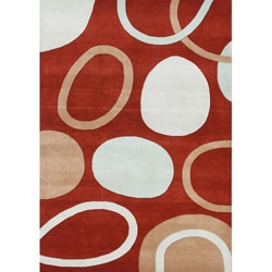 Alliyah Handmade Red New Zealand Blend Wool Rug (9'6 x 8)