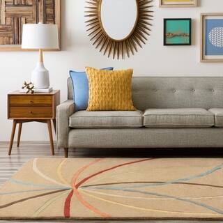 Hand-tufted Brown Contemporary Argand Wool Abstract Rug (6' x 9')