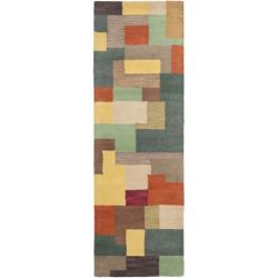 Safavieh Handmade Soho Modern Abstract Multicolored Wool Runner Rug (2' 6 x 8')