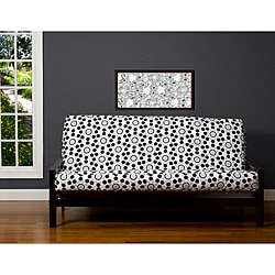 Well Rounded Black/Grey/White 7-inch Full-size Futon Cover