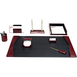 Dacasso Burgundy Leather 8-piece Desk Set