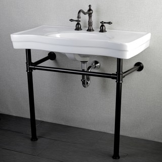 Imperial Vintage 36-inch Oil Rubbed Bronze Pedestal Bathroom Sink Vanity
