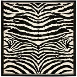 Safavieh Lyndhurst Contemporary Zebra Black/ White Rug (7' Square)