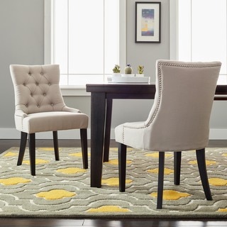 Safavieh En Vogue Dining Abby Taupe Linen Side Chairs (Set of 2)