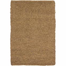 Artist's Loom Hand-woven Natural Eco-friendly Leather Shag Rug (5'x7'6)