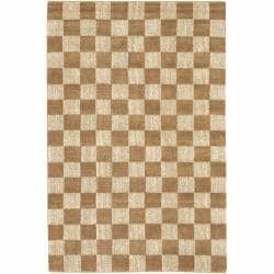 Artist's Loom Hand-woven Contemporary Geometric Natural Eco-friendly Jute Rug (2'x3')
