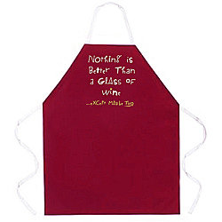 'Nothing is Better Than A Glass Of Wine, Except For Two' Apron-Burgundy