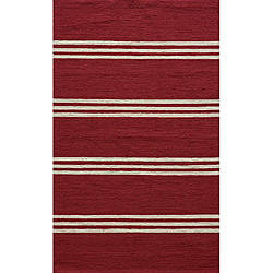 South Beach Indoor/Outdoor Red Stripes Rug (2' x 3')