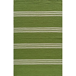South Beach Indoor/Outdoor Lime Stripes Rug (2' x 3')