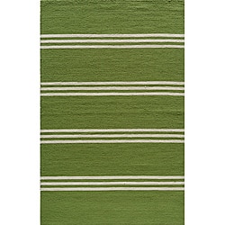 South Beach Indoor/Outdoor Lime Stripes Rug (5' x 8')