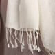 Thumbnail 2, Peach Couture Solid White Rayon Pashmina Shawl Wrap. Changes active main hero.