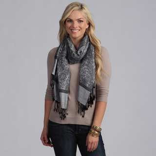 Women's Silver and Black Shawl Wrap