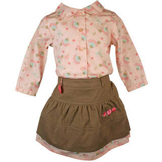Laura Ashley Baby Girl's Flowered Shirt and Skirt Set