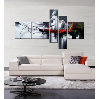 Hand-painted 'Angel City' 5-piece Gallery-wrapped Canvas Art Set