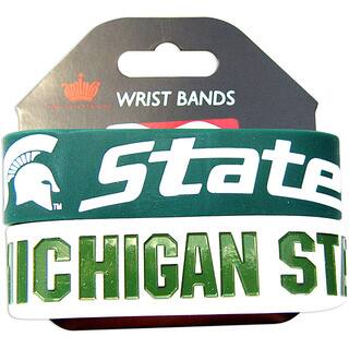 Aminco Michigan State Spartans Rubber Wristbands (Set of 2)