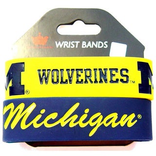 Aminco Michigan Wolverines Rubber Wristbands (Set of 2)