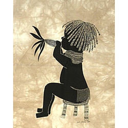 Heidi Lange 'Maina' Unframed Batik Cotton Screen Print , Handmade in Kenya
