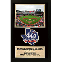 Texas Rangers '40th Anniversary' Patch Frame