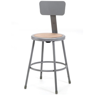 NPS 24-inch Round Stool with Backrest