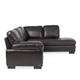 Abbyson Devonshire Brown Leather Tufted Sectional Sofa