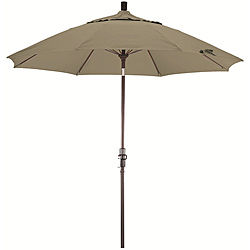 California Umbrella 9' Rd. Aluminum/Fiberglass Rib Market Umb, Deluxe Crank Lift/Collar Tilt, Bronze Finish, Pacifica Fabric