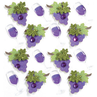 Jolee's Wine Glass and Grapes Mini Repeats Stickers