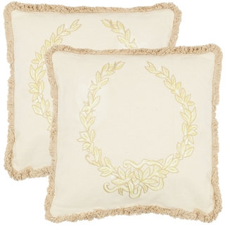 Safavieh Rome 18-inch Wheat Decorative Pillows (Set of 2)