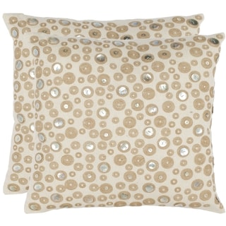 Safavieh Star Skies 18-inch Cream Decorative Pillows (Set of 2)