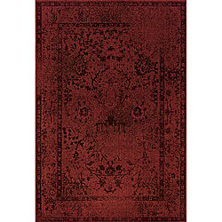 Over-dyed Distressed Traditional Red/ Grey Area Rug (5' x 7'6)