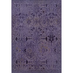 Over-dyed Distressed Traditional Purple/ Grey Area Rug (3'10 x 5'5)