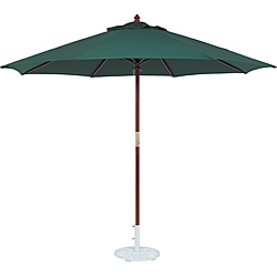 TropiShade 11 ft. Dark Wood Market Umbrella with Green Olefin Cover