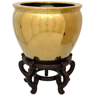 Gold Porcelain Fishbowl (China)