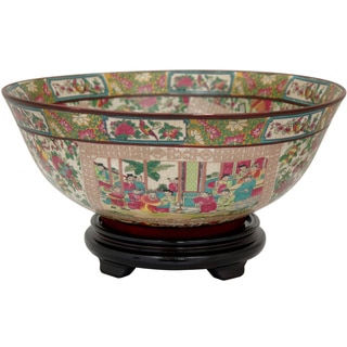 Porcelain 14-inch Rose Medallion Bowl (China)