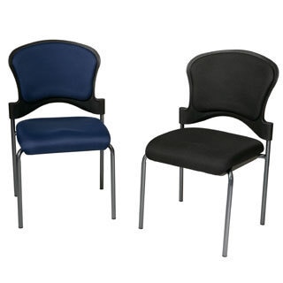 Office Star Upholstered Contour Back Armless Visitor Chair