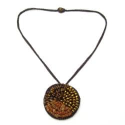 Handmade Nature's Medallion Carnelian-Crystal-Tiger's Eye Trio Necklace (Thailand)