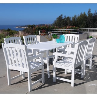 Bradley Rectangular Table and Arm Chair Outdoor Wood Dining Set
