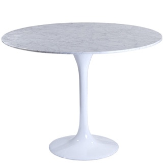 Eero Saarinen Style 40-inch White Marble Top Tulip Dining Table
