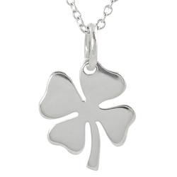 Journee Sterling Silver Four Leaf Clover Necklace
