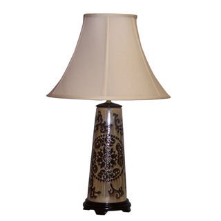 Crown Lighting 1-light Medallion Beige and Brown Porcelain Table Lamp