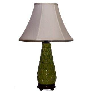 Crown Lighting 1-light Contempo Distressed Avocado Green Ceramic Table Lamp