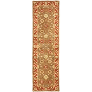 Safavieh Handmade Heritage Timeless Traditional Beige/ Rust Wool Rug (2'3 x 12')