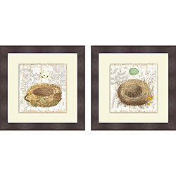 Moira Hershey 'Botanical Nest I & II' Framed Print