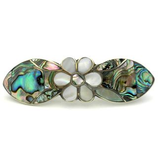 Handmade Mother of Pearl Inlaid Daisy Hair Barrette (Mexico)